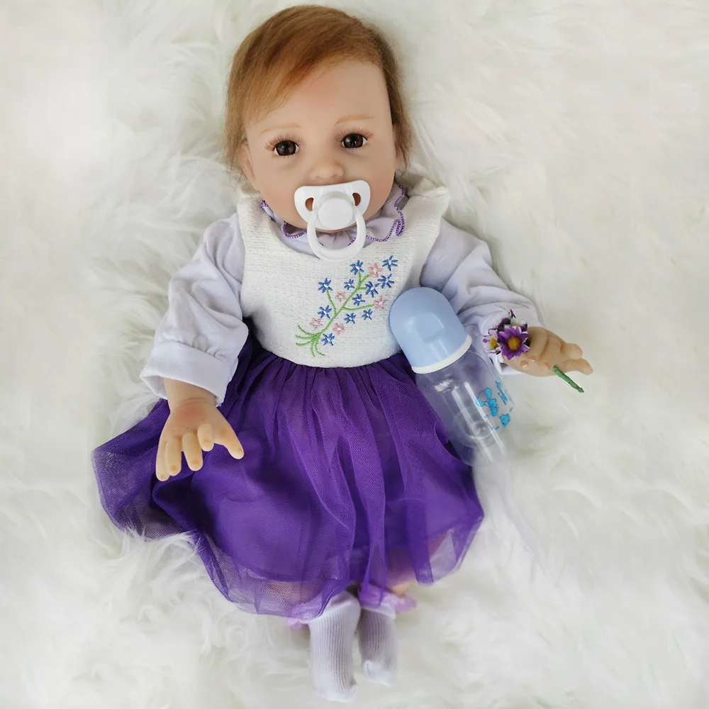 22 дюймов Мягкие силиконовые куклы Reborn Baby Реалистичная кукла-новорожденный кукла