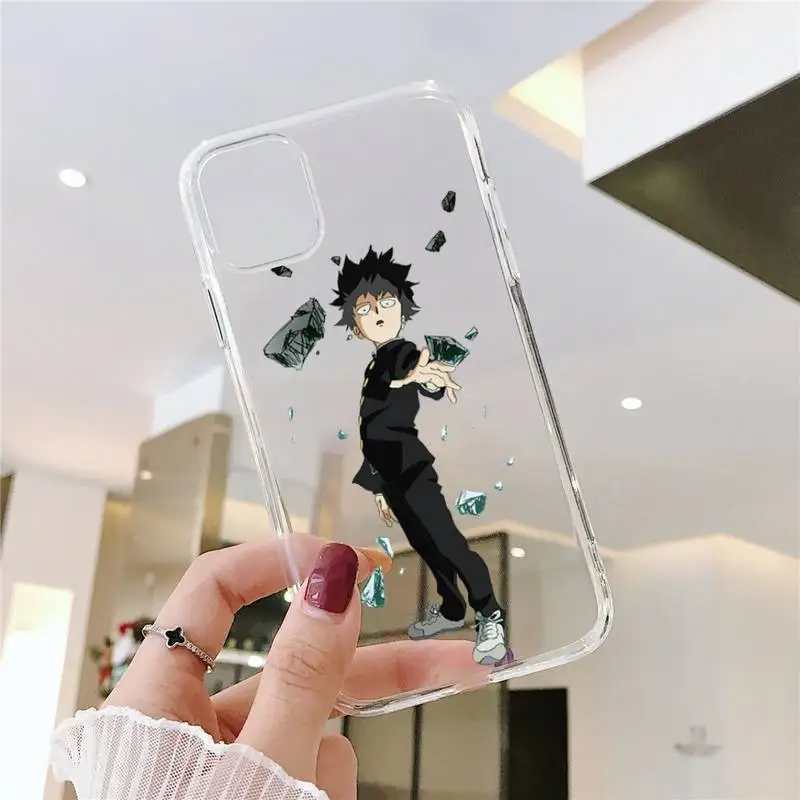 

Mob Psycho 100 Phone Case Transparent soft For iphone 5 5s 5c se 6 6s 7 8 11 12 plus mini x xs xr pro max