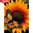 HUACAN 5d алмазная Картина Новое поступление Цветочная Алмазная вышивка распродажа Стразы в виде подсолнуха с бабочкой набор для рукоделия