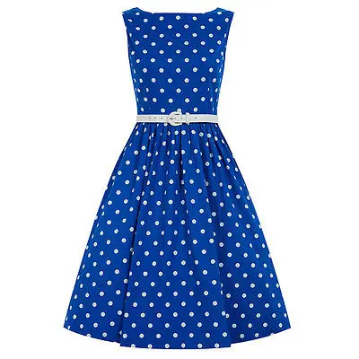 

Women Retro Boat 1950's Hepburn Full Dress Rockabilly Swing Dress