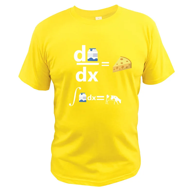 Milk Differential Is Cheese футболка корова Geek Science Math Camiseta обратный расчет молока корова футболка европейский размер - Цвет: Цвет: желтый
