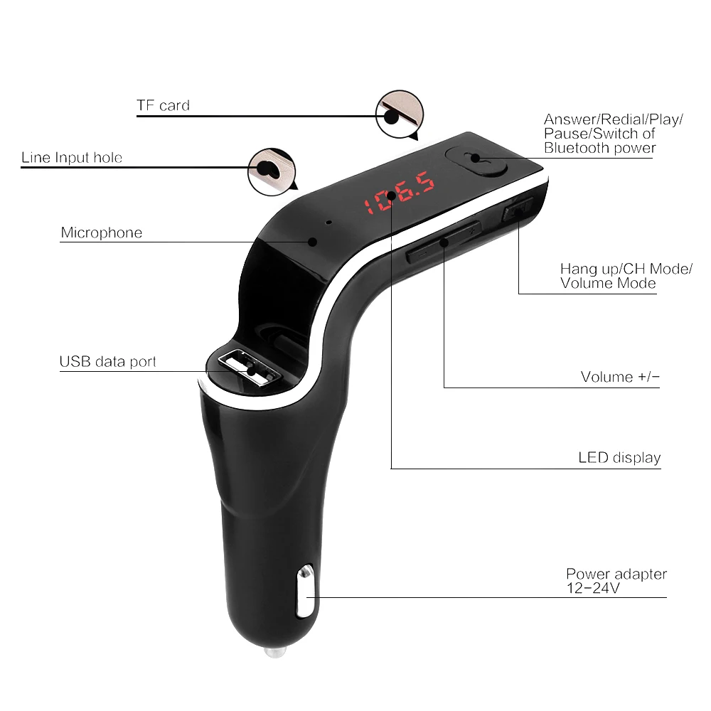 Автомобильный Bluetooth fm-передатчик двойной USB порт зарядное устройство fm-модулятор MP3-плеер Автомобильная Зажигалка беспроводные звонки, музыка плеер