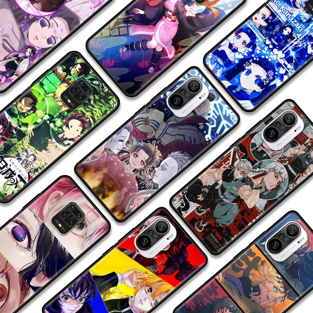 

Phone Case For Xiaomi Redmi Note 11 9 8 10 Pro Max 10Lite 9T 9S 8T 7 k40 9 9C 9A 8A 8 Capa Demon Slayer Kamado Tanjirou Nezuko