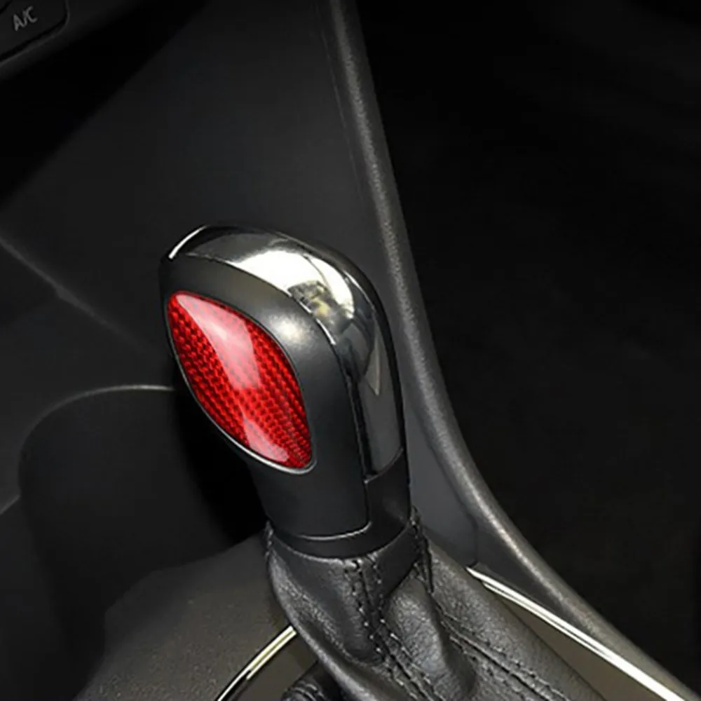 

Red Carbon Fiber Fiber Car Shift Emblem Cover For Lamando 2014-2019 Fascias Auto Replacement Parts Easy Installation