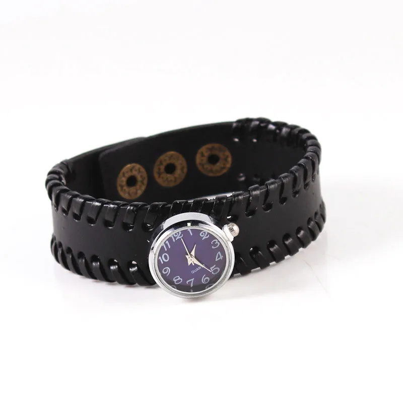 Черный Браслет из натуральной кожи 18 мм браслет с защелкой взаимозаменяемы часы