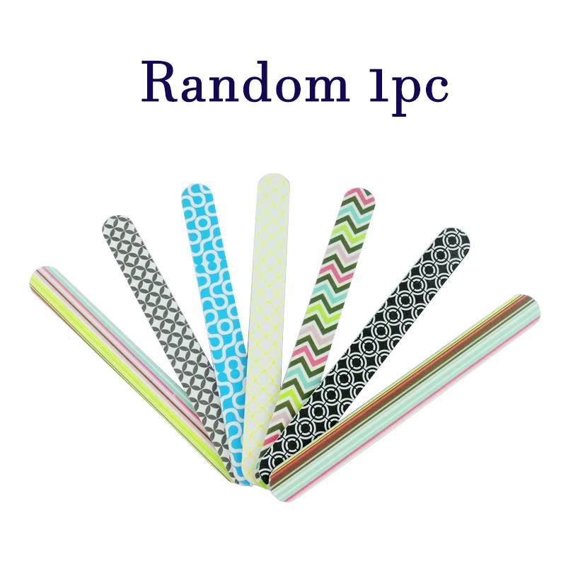 Random-1pc Brainbow 1 шт. цветная Шлифовальная Пилка Для ногтей с печатью двухсторонний маникюрный набор для шлифовки файлов буферная крупа 100/180 инструменты для ногтей - Цвет: Random-1pc