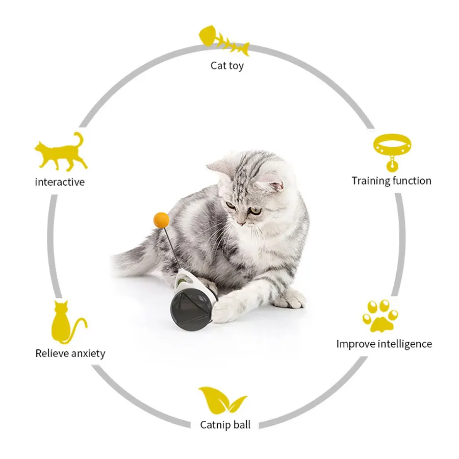 Игрушка-неваляшка для кошек с колесами автоматическая домашняя игрушка