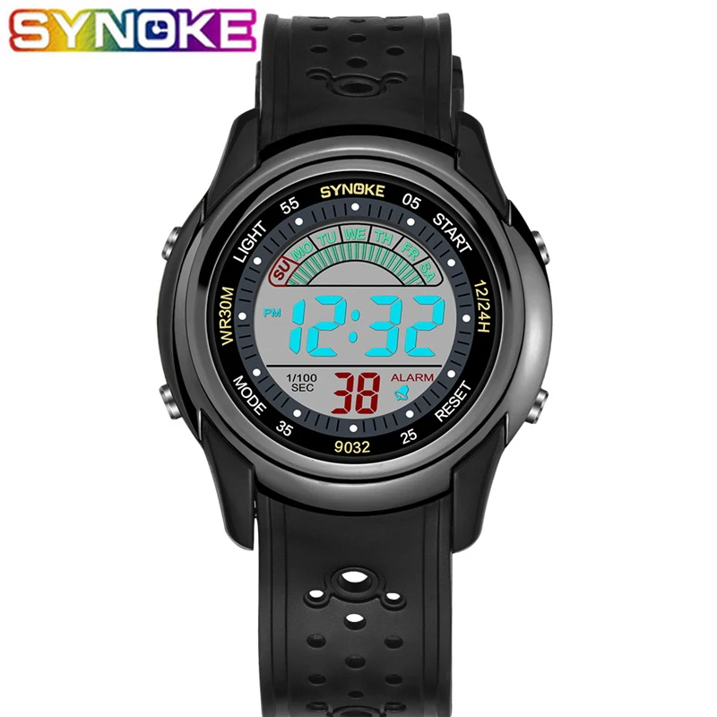 Часы наручные SYNOKE мужские спортивные водонепроницаемые светящиеся ультратонкие