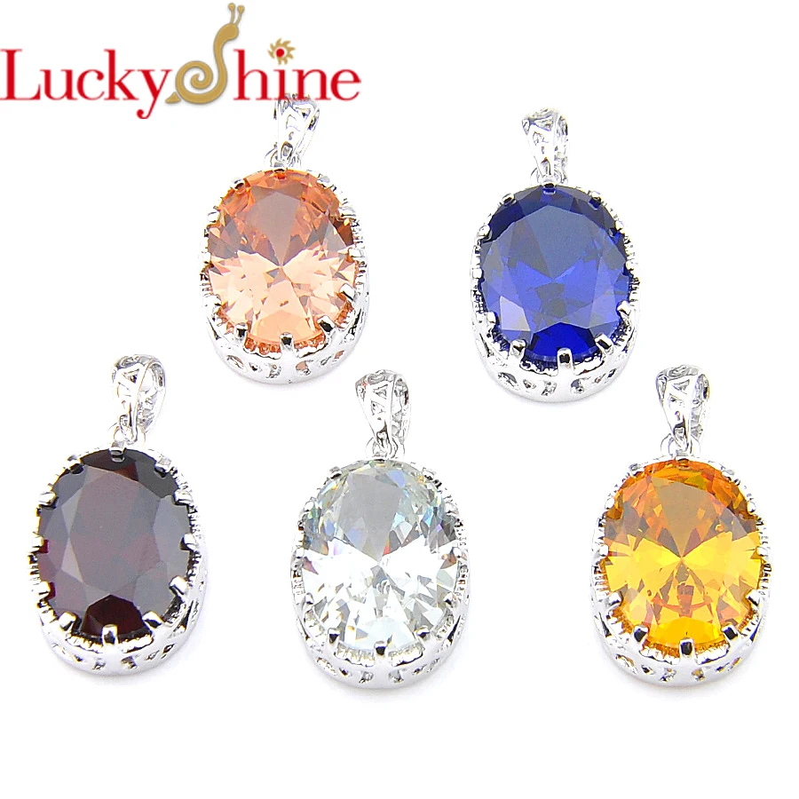 Luckyshine новые модные ювелирные изделия Овальные несколько цветов очки с гранатом
