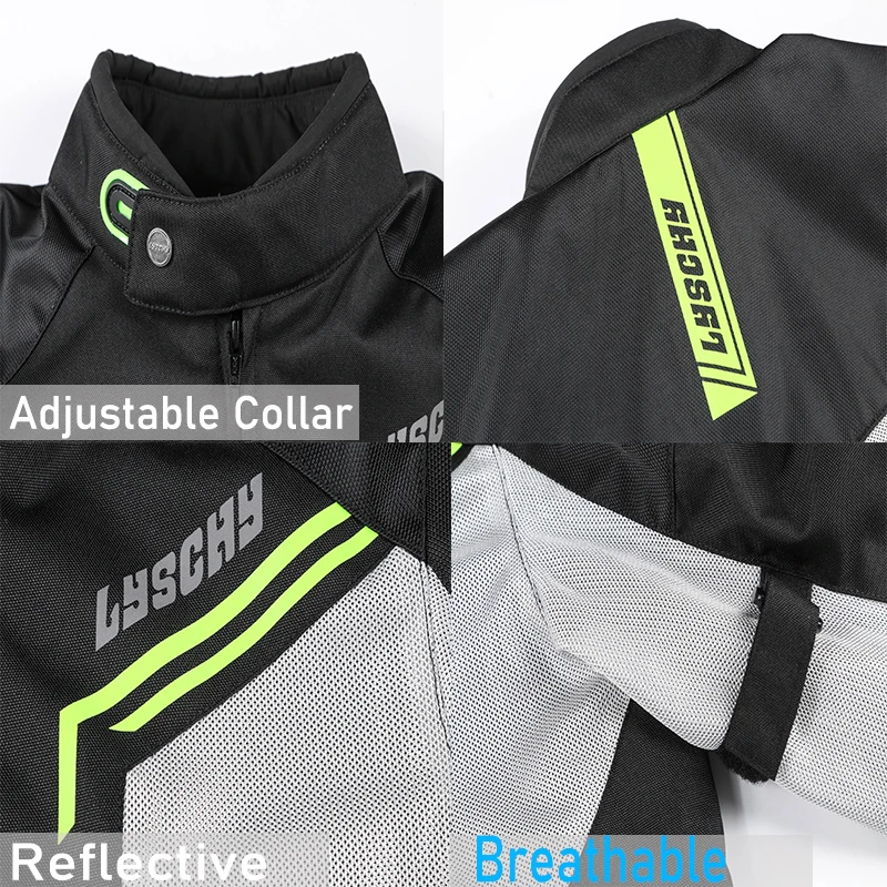 Мужская и женская мотоциклетная куртка летняя светоотражающая оксфордская