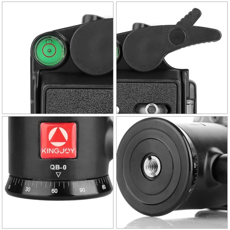 KINGJOY QB-0 Heavy Duty Photography Camera Tripod Ball Head 360 Degree Rotation Panoramic Ballhead with 1/4in Screw Quick Releas |