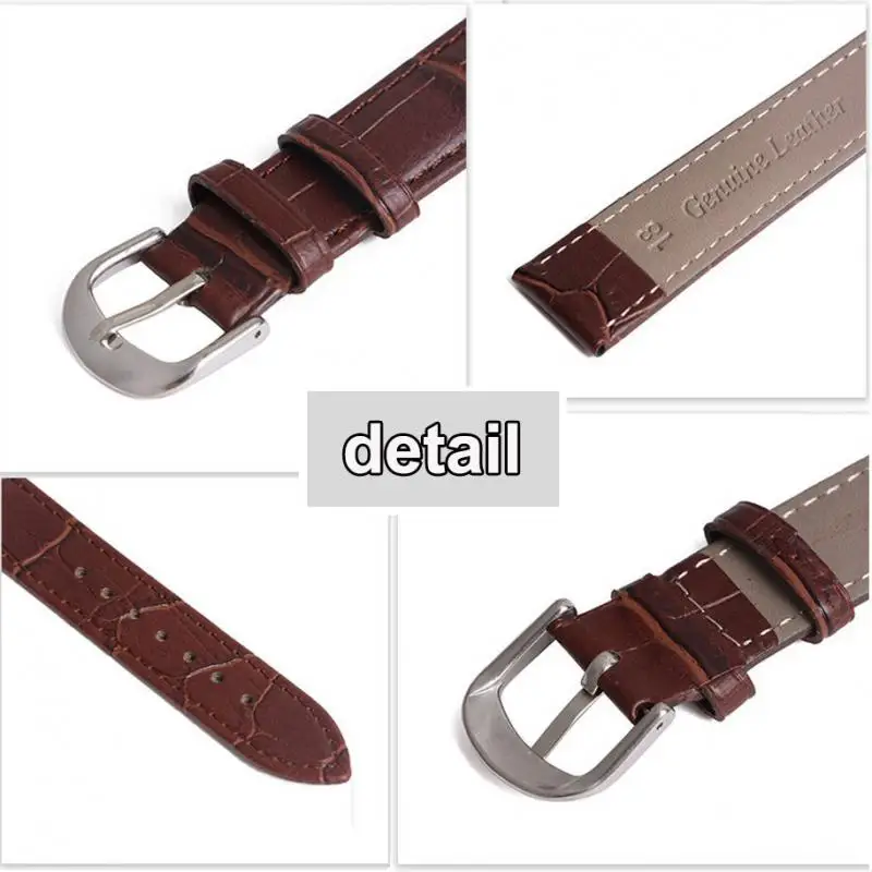 Ремешки для часов женские мужские из натуральной кожи 12/18/20 мм 14/16/19/22