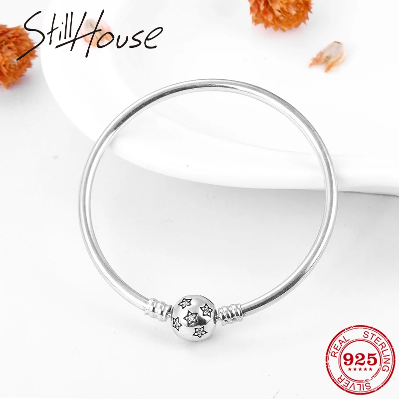 Женский браслет из серебра 100% пробы с фианитом|Гибкие и жесткие браслеты| |