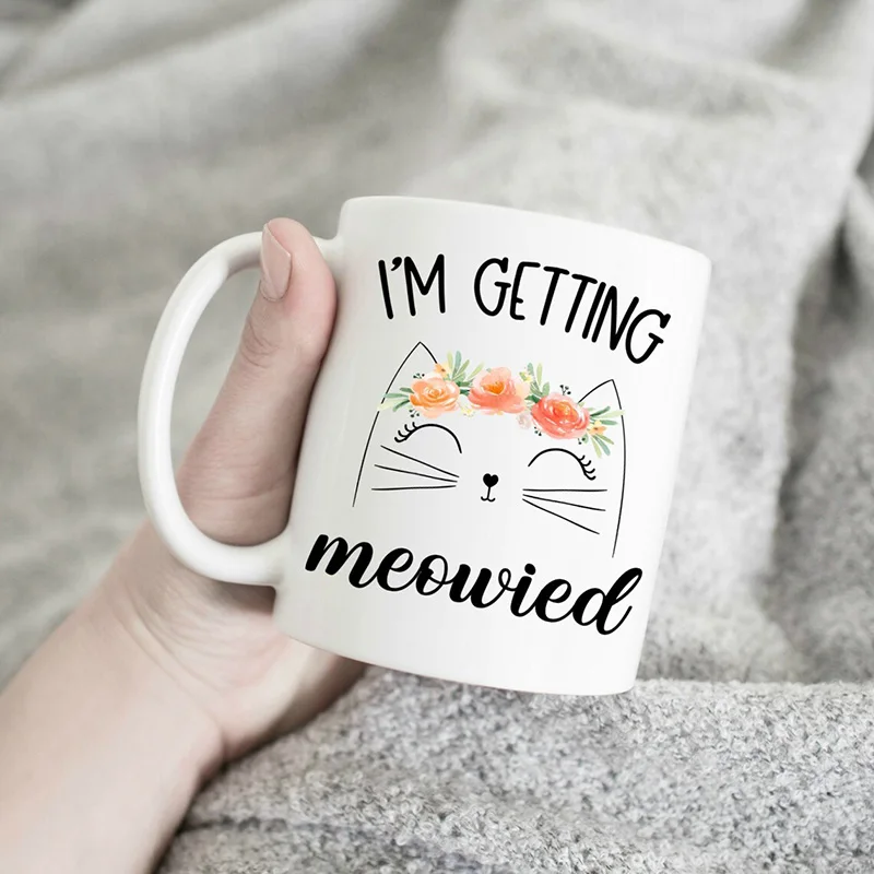 

I'm Getting Meowied Mug bride to be Wedding Engagement cat Bachelorette party bridal shower decoration future mrs wifey gift