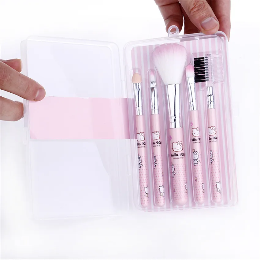 5 шт. симпатичная ручка hello Кисточки для макияжа комплект с надписью розовый