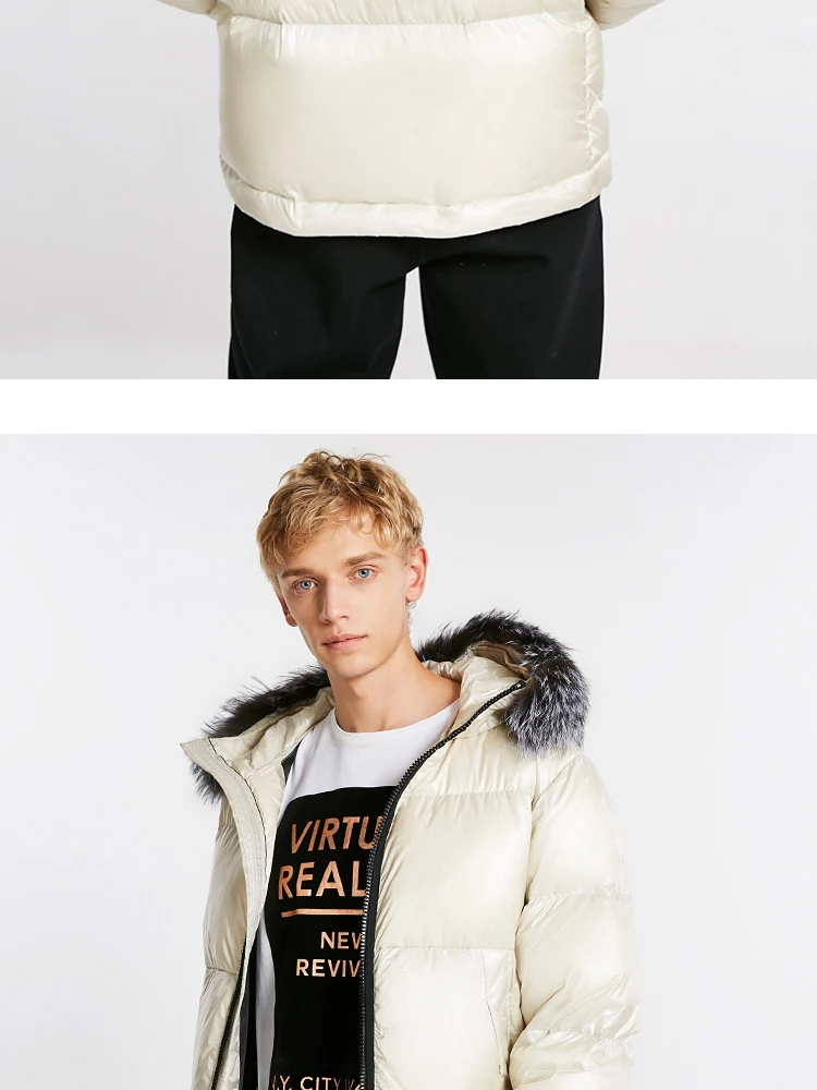 JackJones мужской зимний пуховик с капюшоном и воротником из лисьего меха 218412521