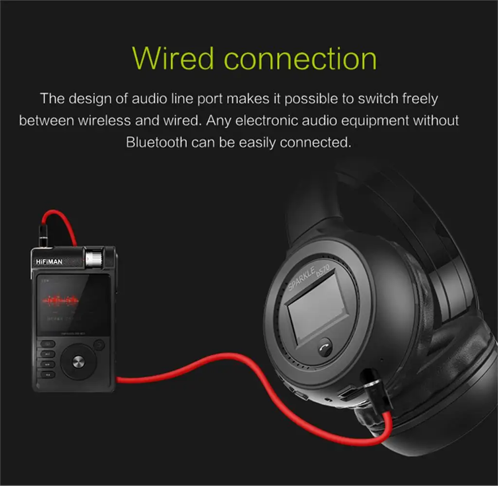 Bluetooth5.0 + EDR наушники складные HIFI стерео ZEALOT B570 Беспроводные с ЖК-дисплеем