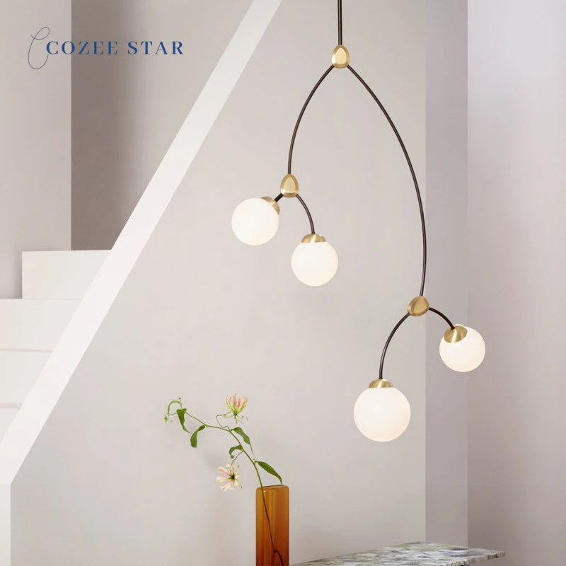 

Modern LED Chandeliers Lighting Nordic Long Glass Iron Pendant Hanging Lamps Home Decoration Bedroom Living Room Lights Lustre