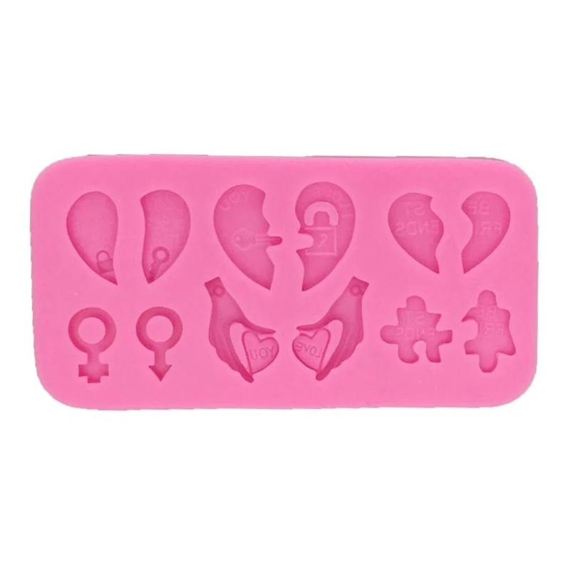 

DIY Love Heart Shape Keychain Epoxy Resin Mold Earrings Pendant Silicone Mould