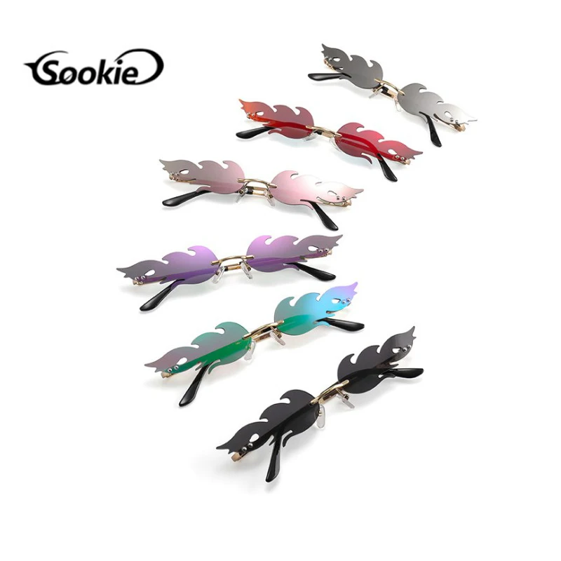 Женские солнцезащитные очки в стиле пламени кошачий глаз ретро металлической