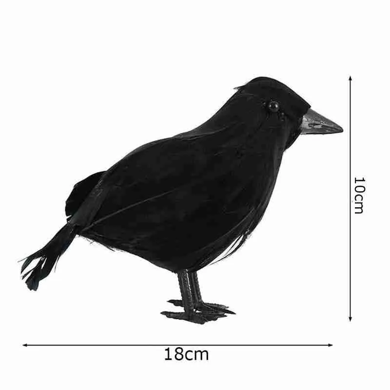 

Simulation Black Crow Model Party Decoration Prop Supplies Miniature For Garden Bird Scary Birds Model Yard Q4V1