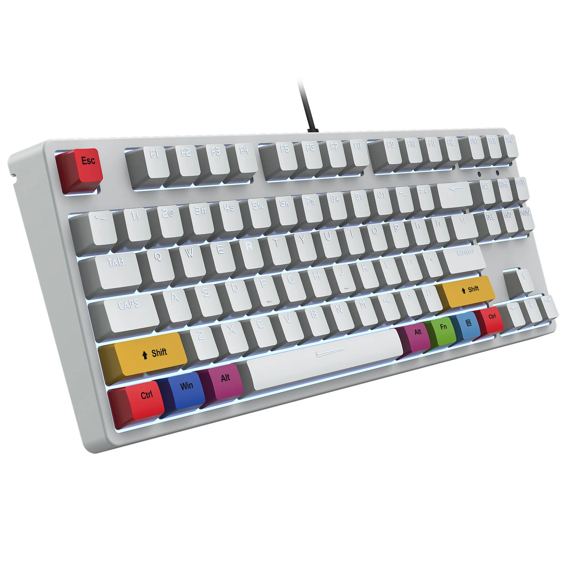 Игровая механическая клавиатура L600 Rgb проводная с 87 клавишами и красным валом 20