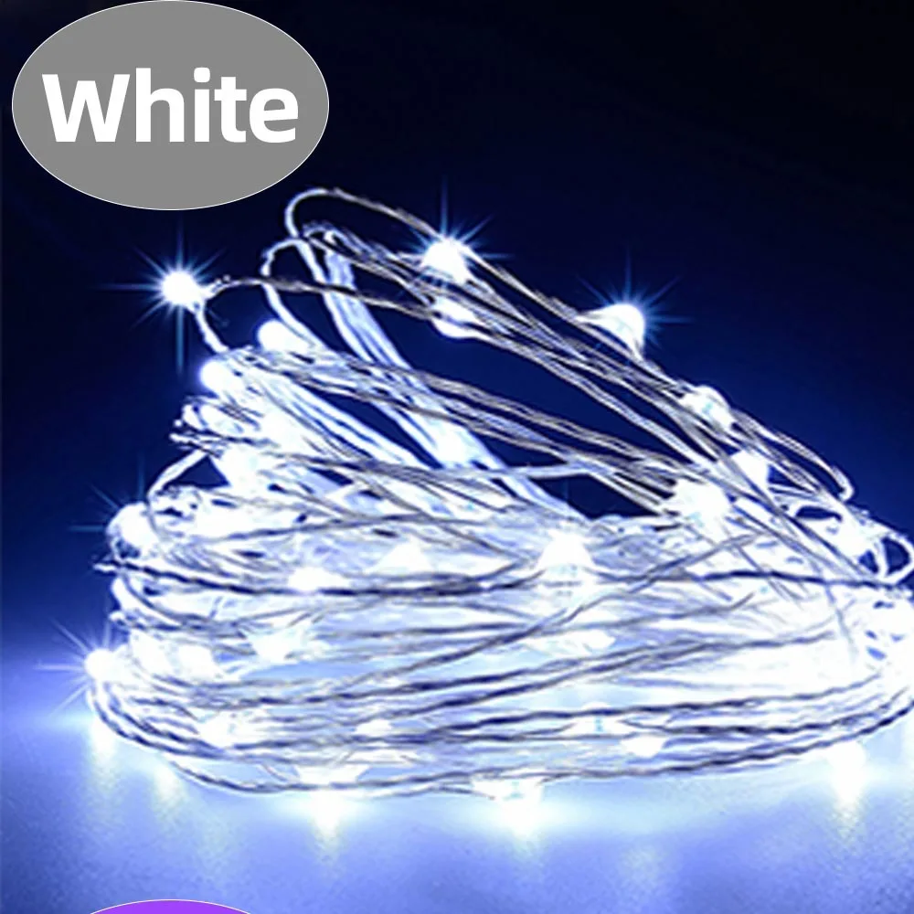 Белый Рождественский декоративный светильник s, уличный Сказочный светодиодный светильник на год, вечерние, Свадебные гирлянды, праздничный светильник ing 2 м 3 м 5 м 10 м - Испускаемый цвет: Белый