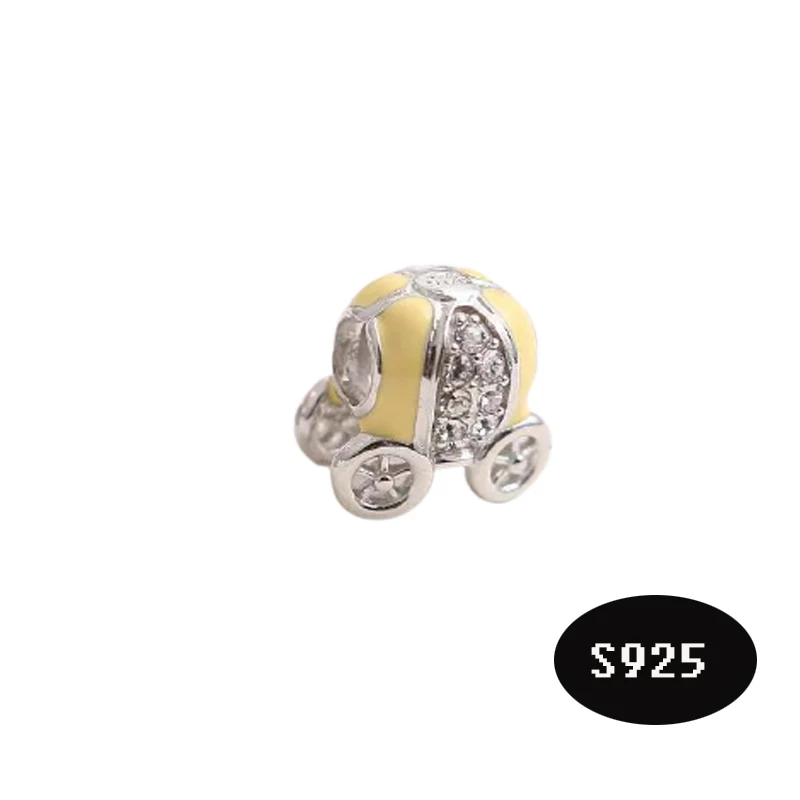 

Real 925 Sterling Silver Camera Dangles Bady Carriage Charms Rainbow Bead Fits Original Bracelets Bangles Women Jewelry Making