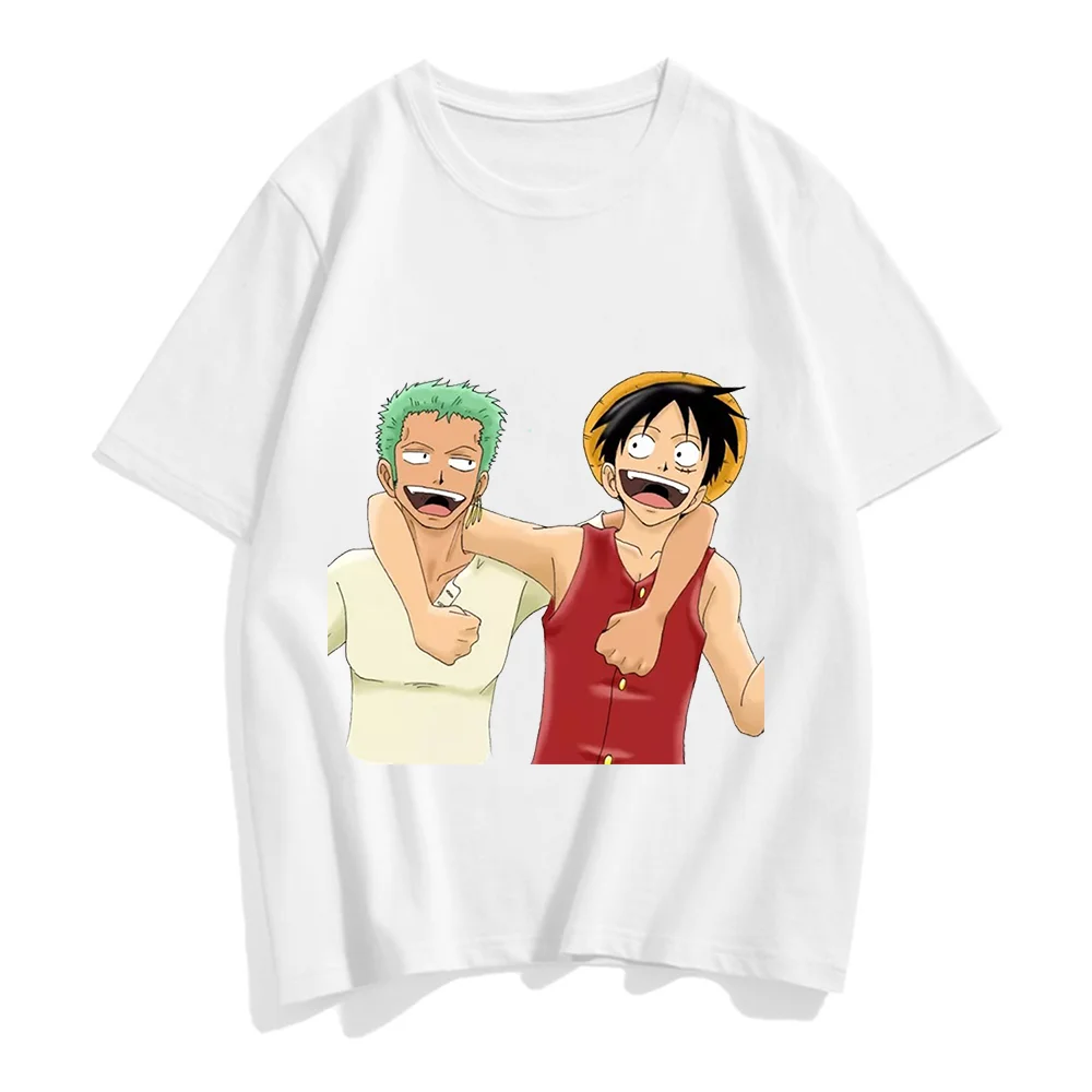 

One Piece T Shirts Fashion Anime Print Women Kawaii Cartoons Teens Short Sleeve T-shirt Casual Clothes Aesthetic Tee Shirt Femme