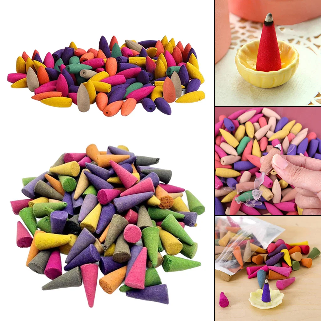Multi-color Backflow Incense Cones Natural Scents for Home Bedroom Yoga Room Relaxation | Дом и сад