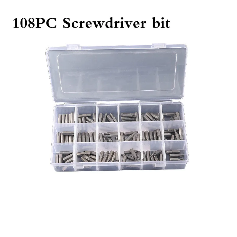 

Набор бит для отвертки, 108 шт., Набор бит для отвертки для короткой дрели, электроинструменты PZ1/PZ2/PZ3/H4/H5/H6/TX10/TX15/TX20/TX25/TX30/TX40