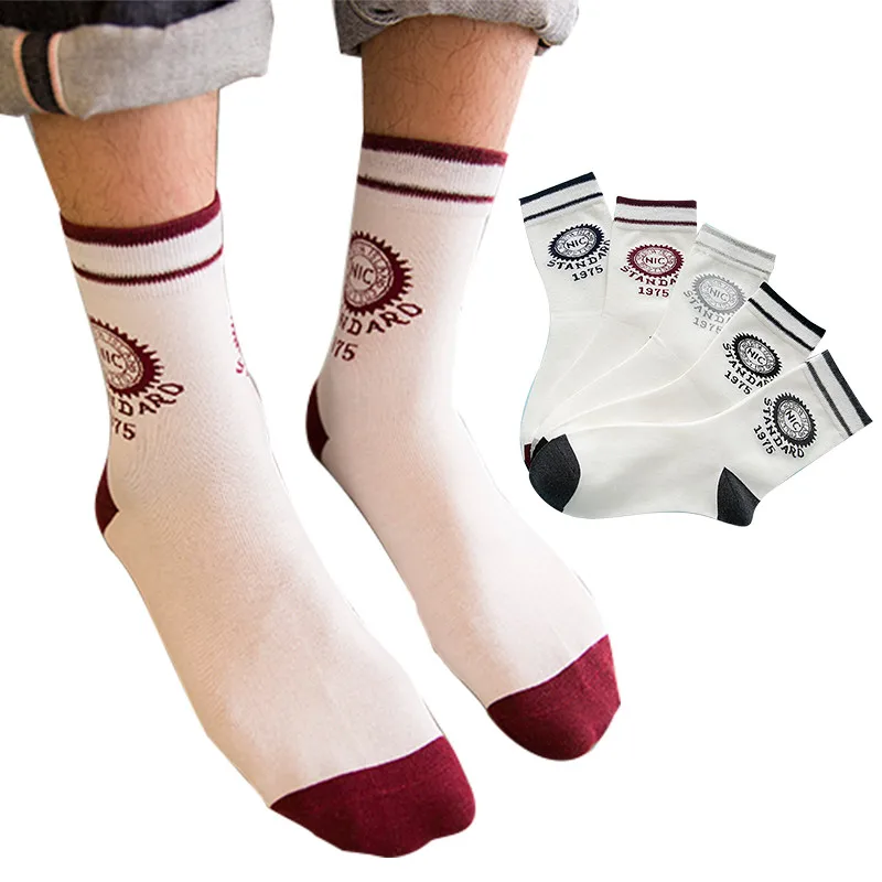 Новые Популярные Носки мужские забавные осенние-зимние цветные брендовые