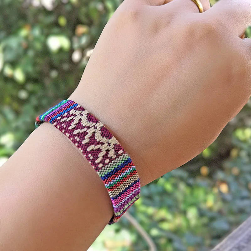 Женский плетеный браслет в этническом стиле ручной работы Бохо|Браслеты с