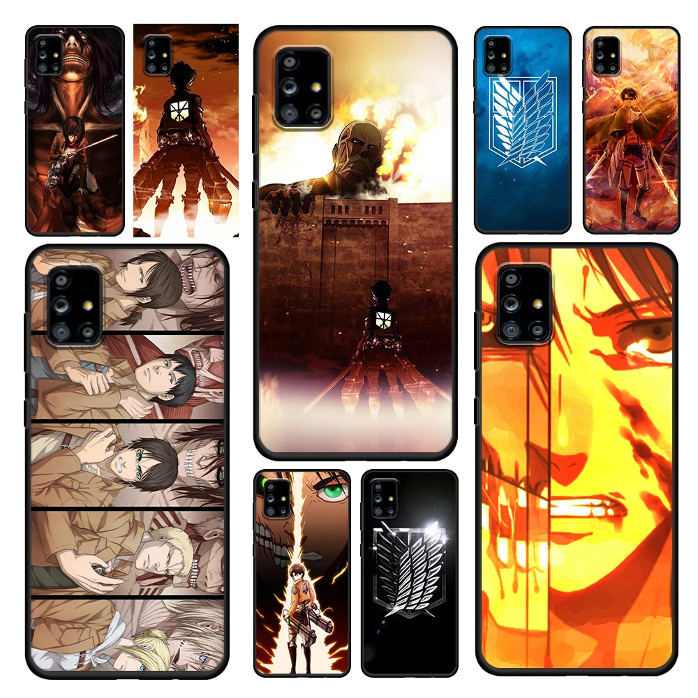 

Anime Attack On Titan For Samsung Galaxy A72 A52 A71 A51 A42 A02S A91 A81 A41 A31 A21 A01 Soft Black Phone Case Cover