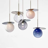 modern 1520cm glass ball pendant lamps led round hanging lights home living room bedroom kitchen lighting nordic led fixtures