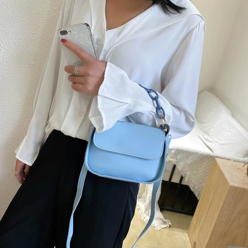 

2021 New Female Adjustable Shoulder Strap Fashion Temperament Casual All-match Messenger Bags For Women PU Leather Square Bag