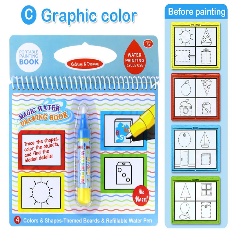 Волшебная книга для рисования водой раскраска и волшебная ручка игрушки раннее