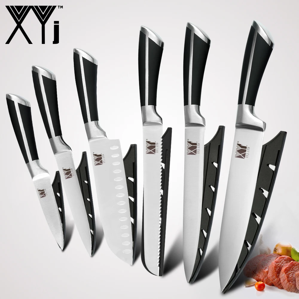 XYj резак Ножи инструменты Нержавеющая сталь ножи Набор Пособия по кулинарии шеф