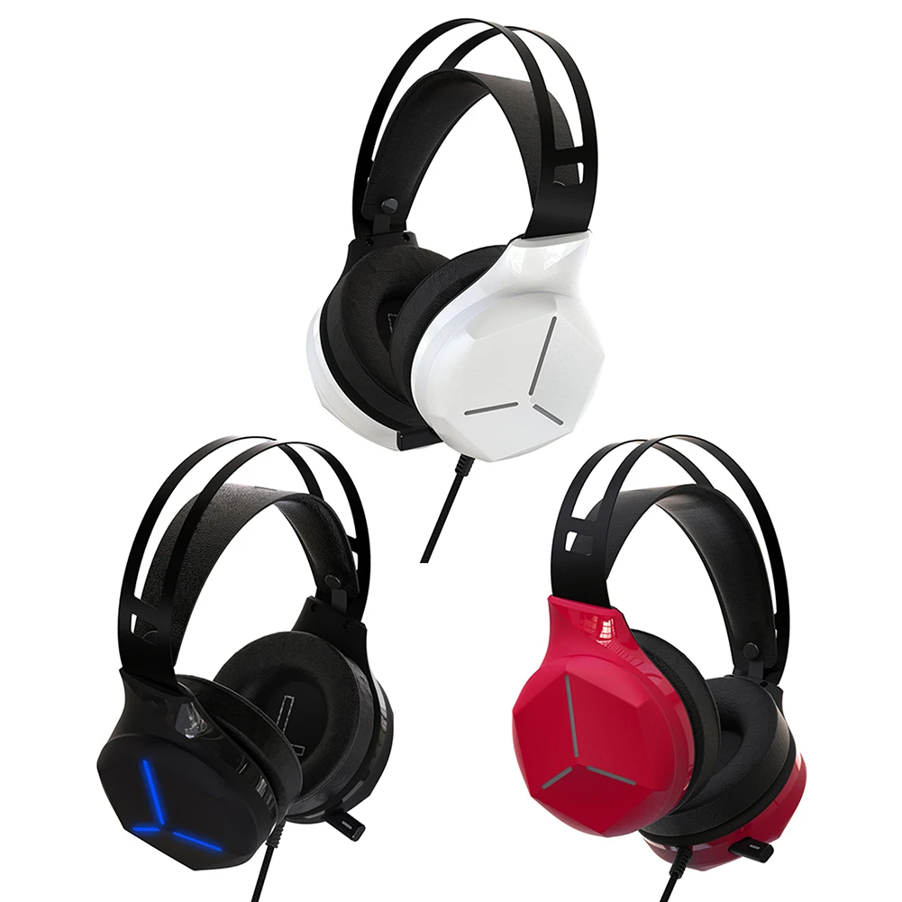 

HC-S2016 RGB Headphones Wired Gaming Headset Over Ear HiFi RGB Colorful Lighting with Microphone for PC PS4 XBOX Switch Gamer