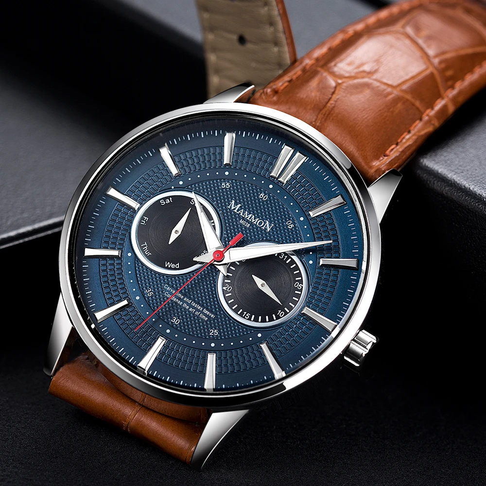 Часы наручные YAZOLE Мужские кварцевые деловые повседневные с мягким кожаным