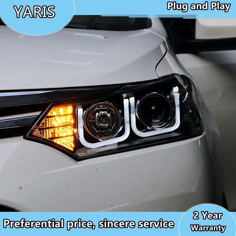Стайлинг автомобиля передняя фара для Toyota Yaris фары 2014 2016 L светодиодный ная DRL Hid