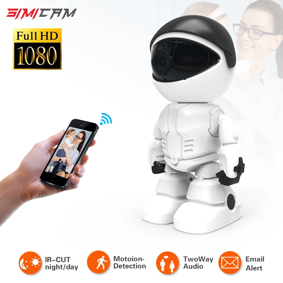 1080P облачная Беспроводная ip-камера робот интеллектуальное автоматическое отслеживание ночного видения двухстороннее аудио Видеонаблюдение CCTV сетевая камера с wifi