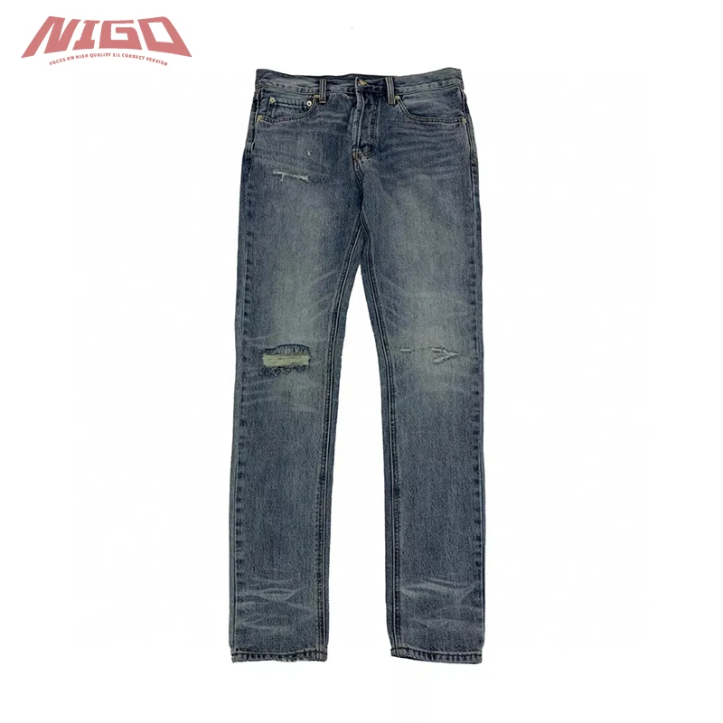 

Джинсы NIGO F 21ss с вырезом 7, джинсовые брюки # nigo611