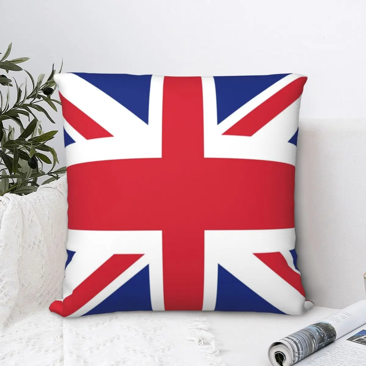 Union Jack Square Pillowcase Cushion Cover Creative Zip Home Decorative Polyester Room Simple 45*45cm