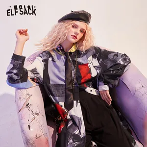 Рубашка ELFSACK Женская, с длинным рукавом, повседневная, летняя, 2019