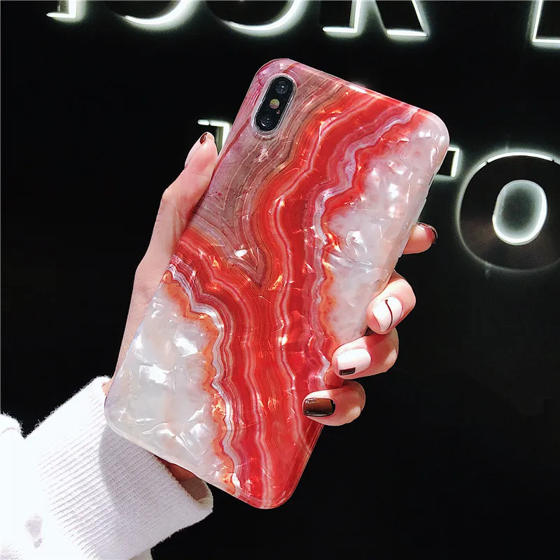 Роскошные Бронзовые красивые мраморные чехлы для телефонов iPhone X мягкий