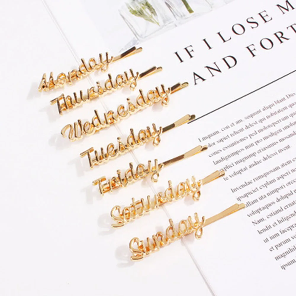 1 шт. европейские Стиль буквы металлические простой боковой зажим шпильки челка