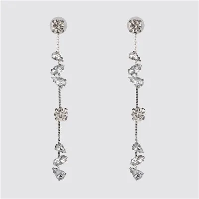 JURAN ZA, новая мода, геометрические висячие серьги с кристаллами,, Boho, ручной работы, висячие серьги для женщин, ювелирное изделие, подарок - Окраска металла: 52645-SV
