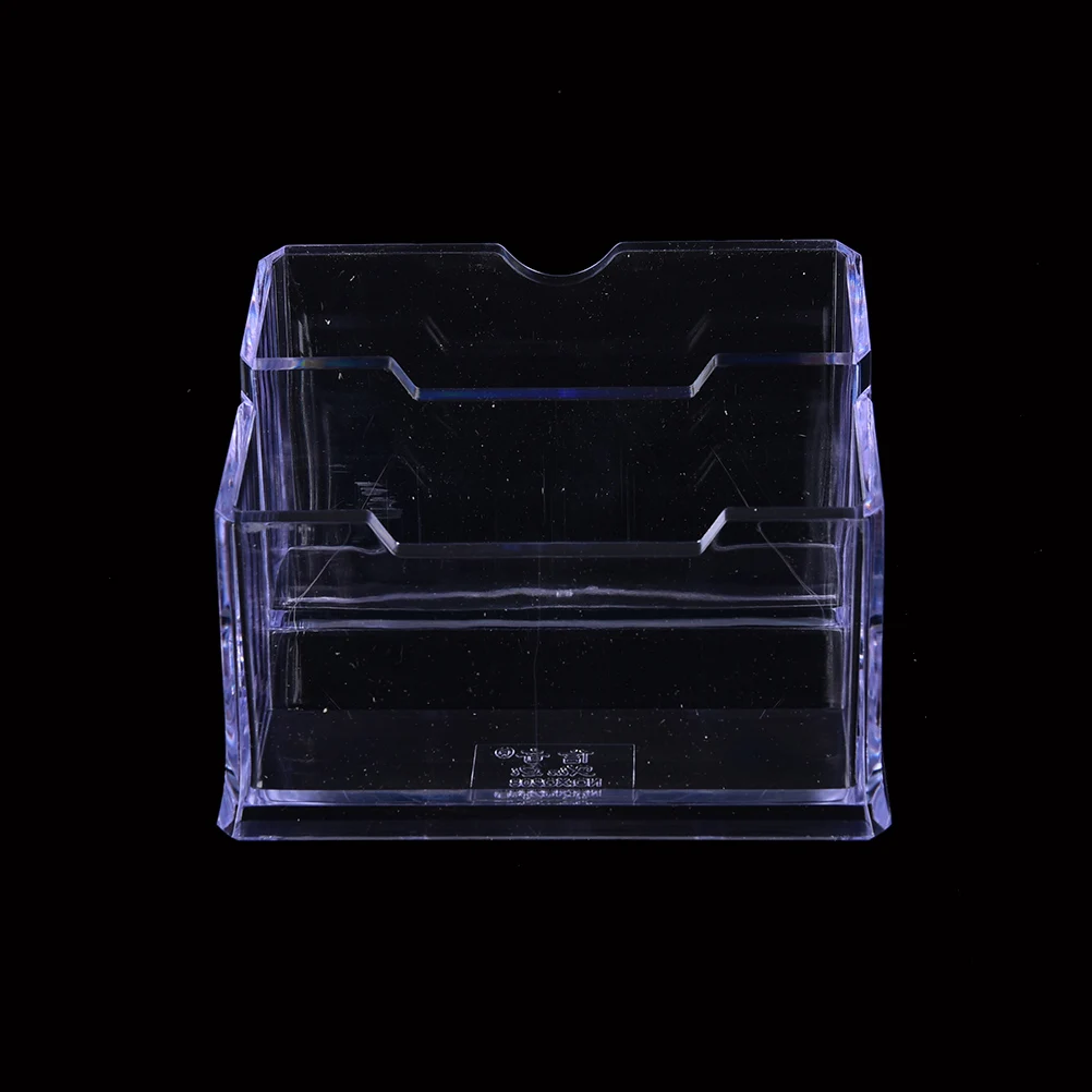 

2/3Tier Plastic Desktop Desk Shelf Box Storage Acrylic Business ID Card Desk Stand Holder Display Office School Stationery New