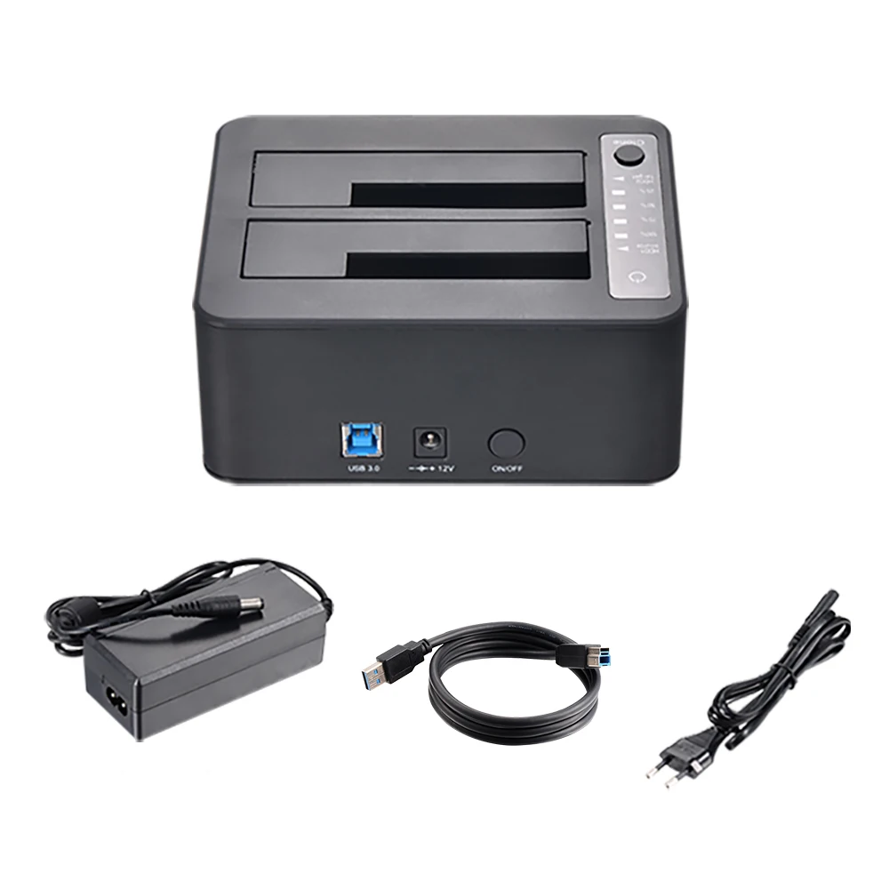 Uniatop UT5520B USB 3,0-Dual SATA III(6 Гбит/с) клон док-станция HDD Копир Дубликатор с функцией офлайн клон - Цвет: UT5520 EU Plug
